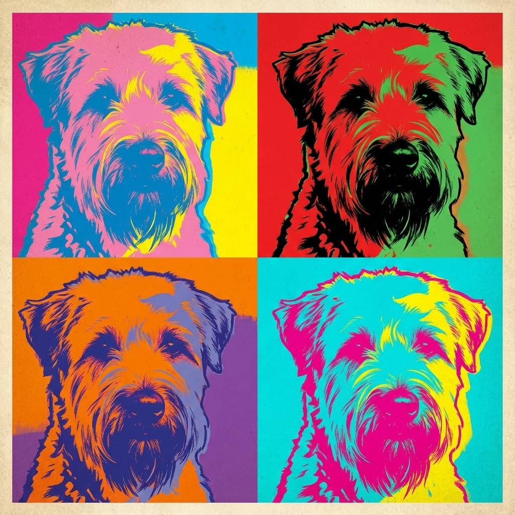 Soft Coated Wheaten Terrier in Warhol style