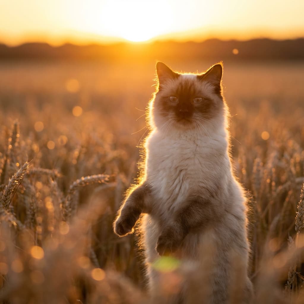 Tonkinese in Golden Hour Field style