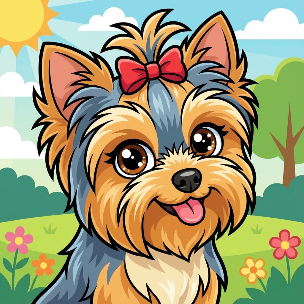 Yorkshire Terrier in Cartoon style