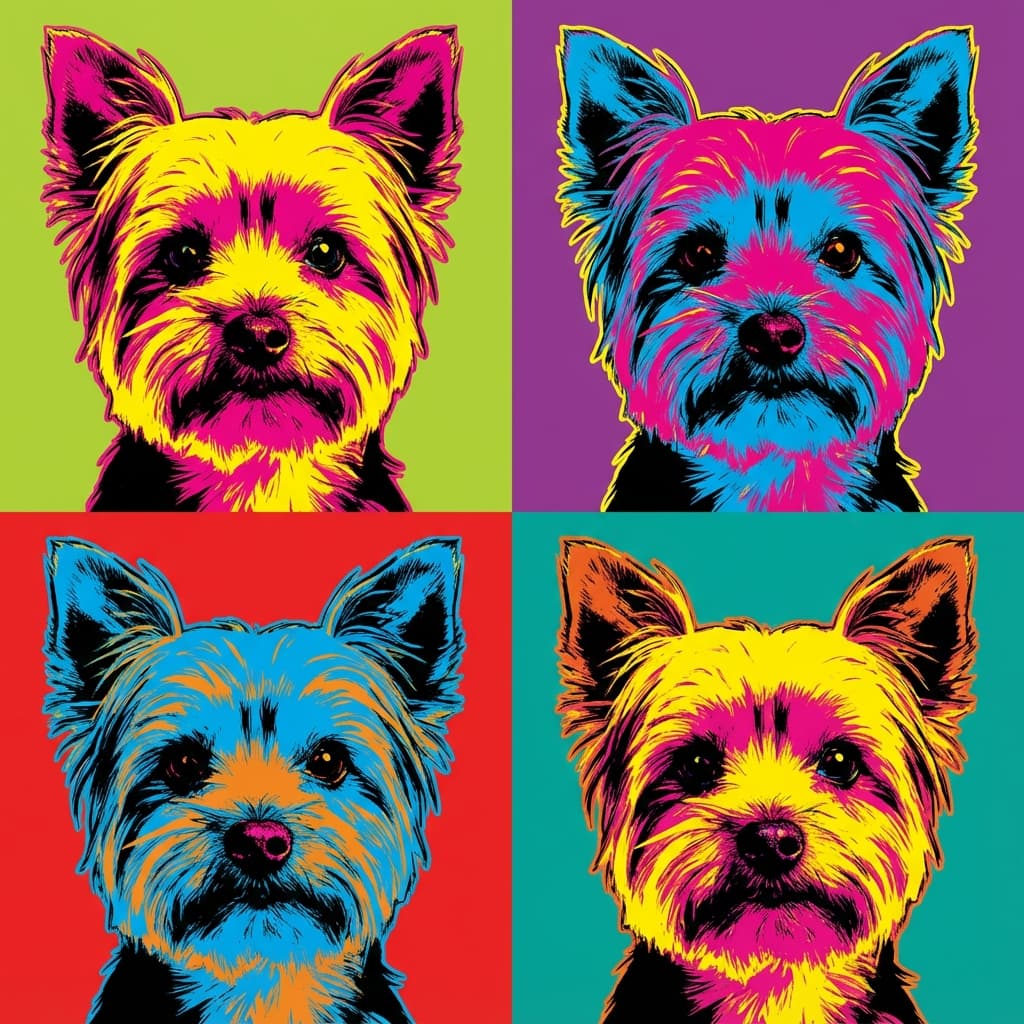 Yorkshire Terrier in Warhol style