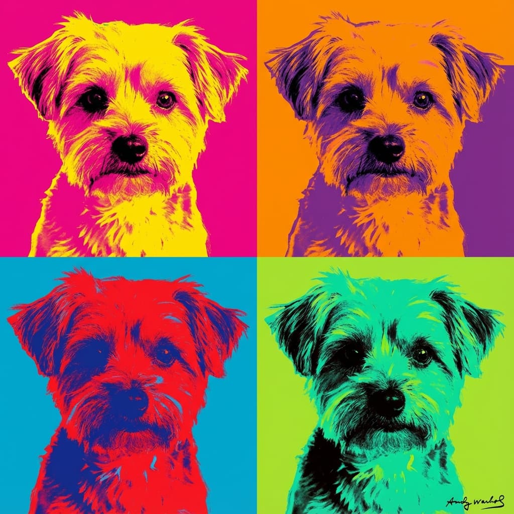Yorkipoo in Warhol style