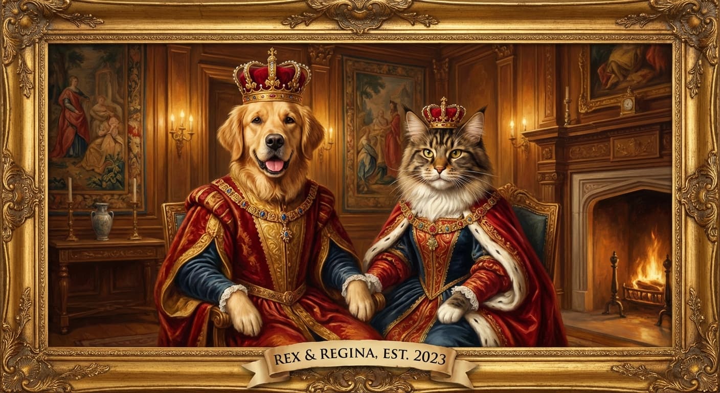 Couple's pets portrait gift