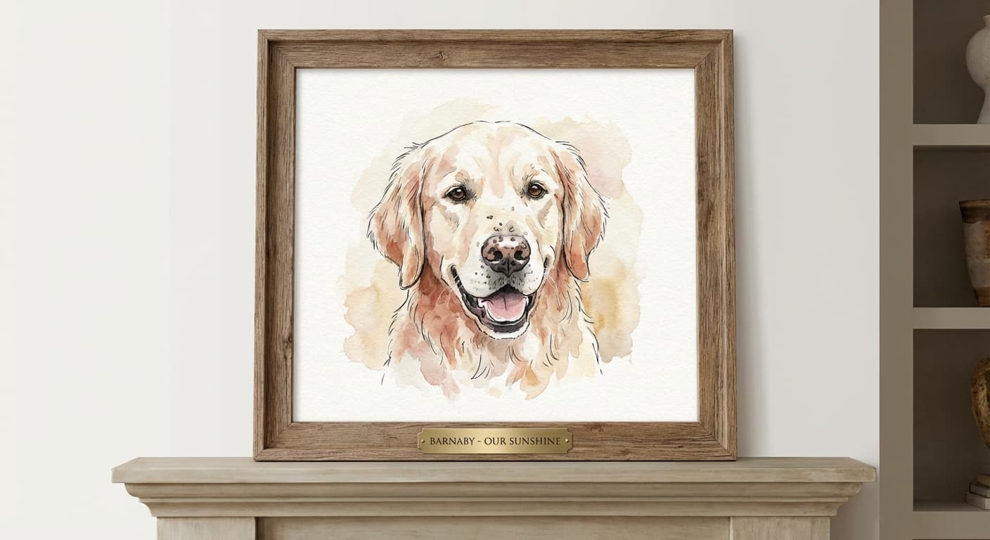 Personalized Golden Retriever portrait
