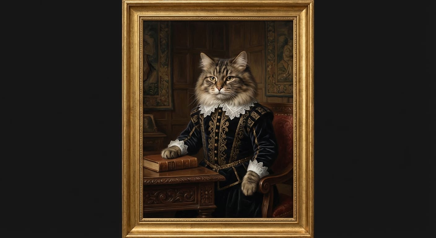 Regal noble cat portrait