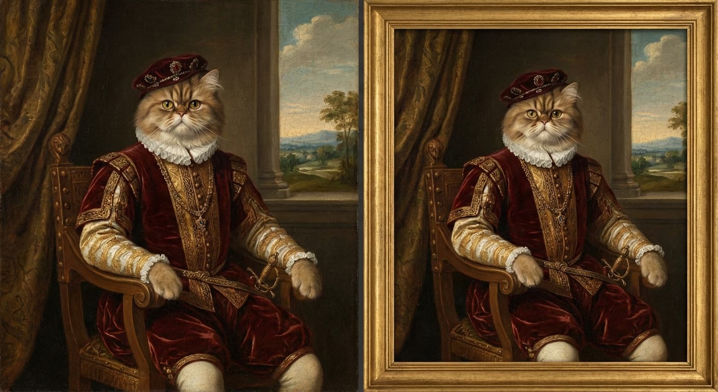 Renaissance aristocrat cat portrait