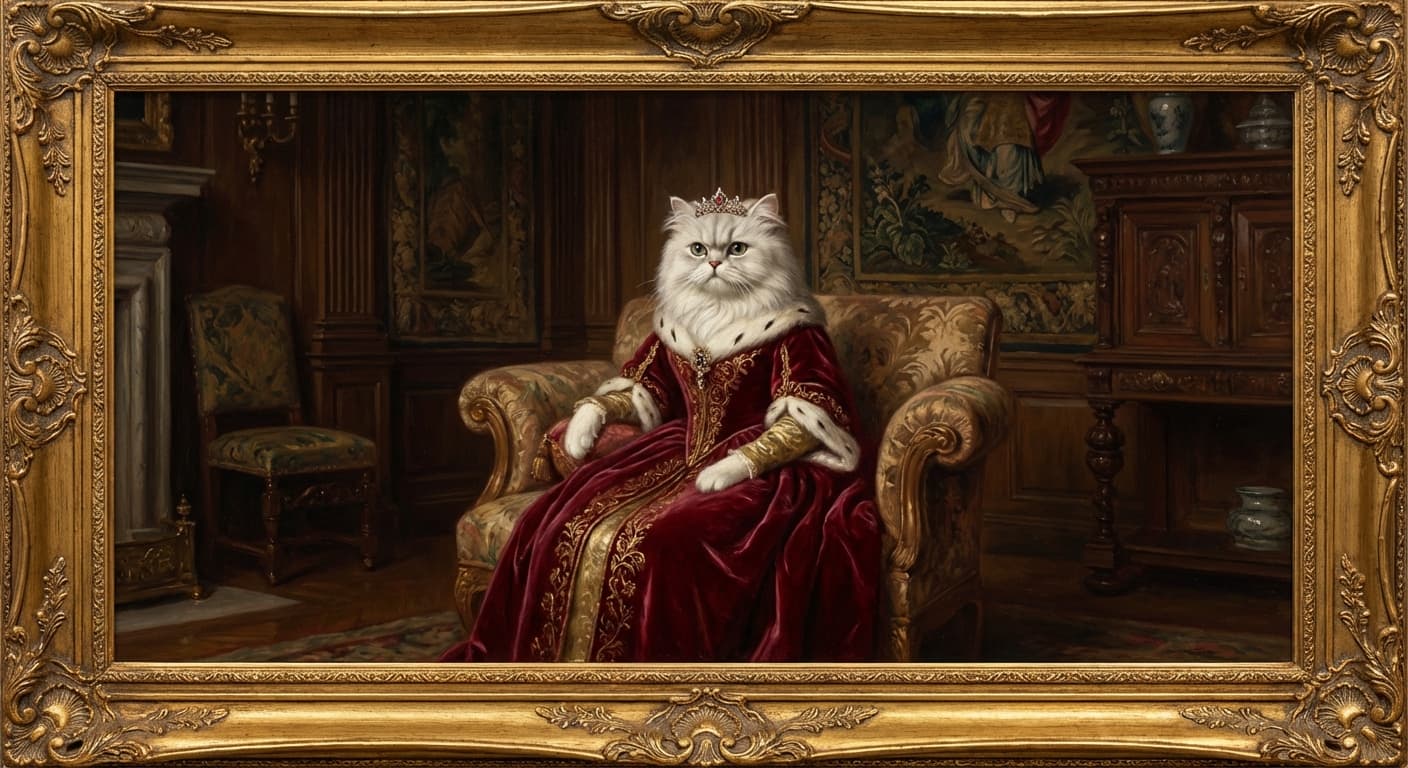 Regal Persian cat portrait