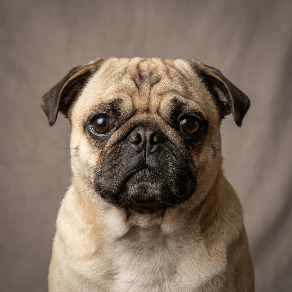 Pug portrait example