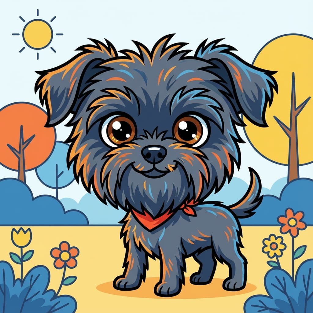 Affenpinscher in Cartoon style