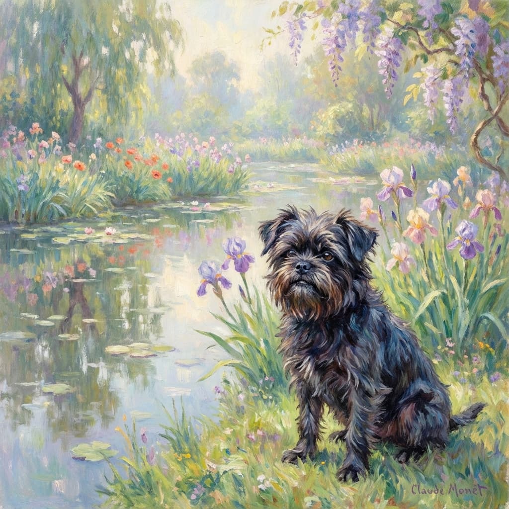 Affenpinscher in Monet style