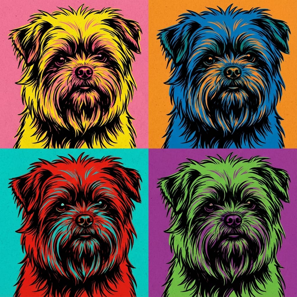 Affenpinscher in Warhol style