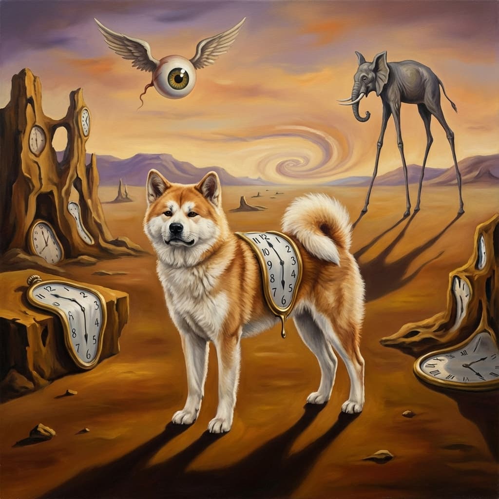 Akita in Dali style