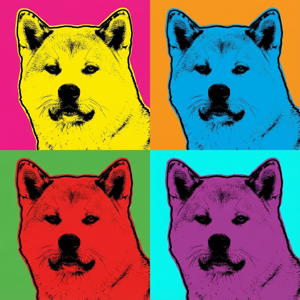 Akita in Warhol style