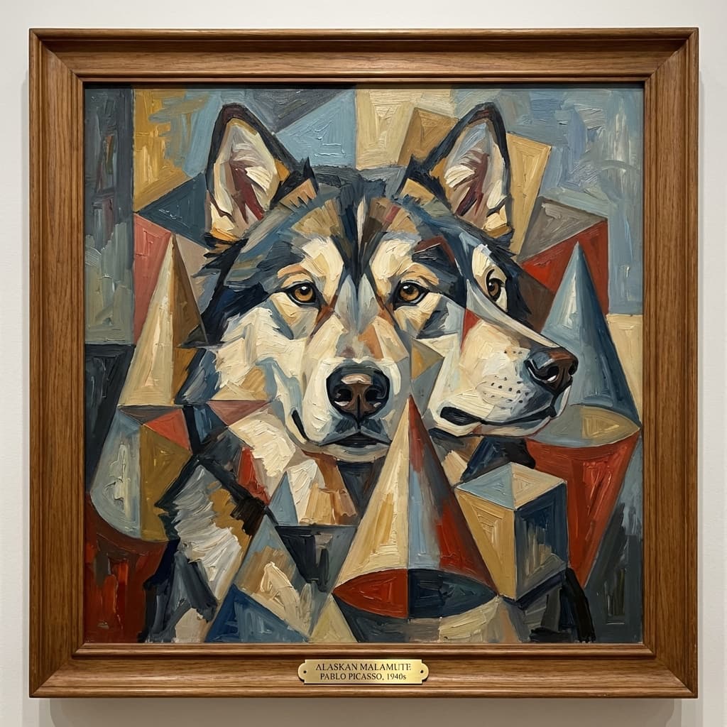 Alaskan Malamute in Picasso style