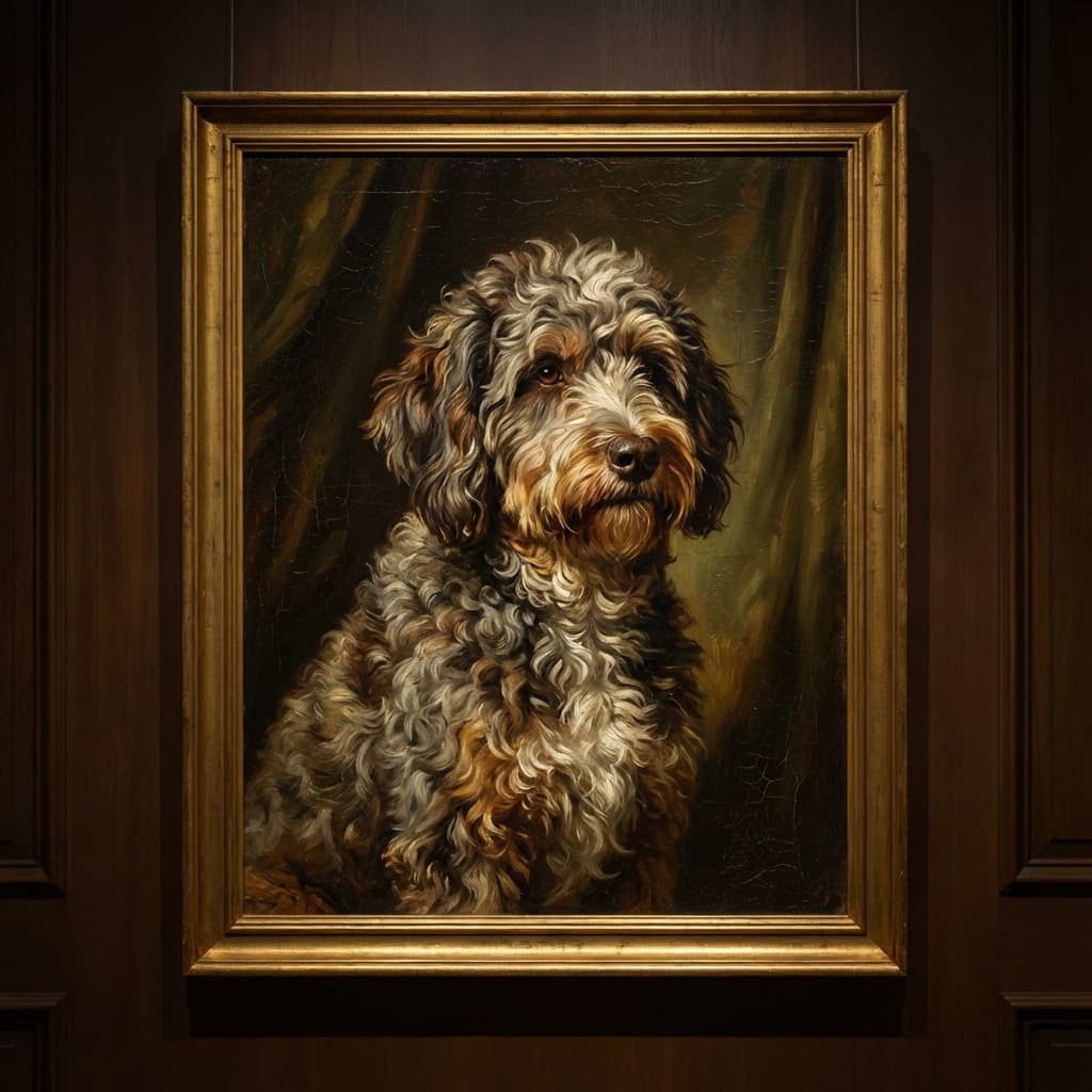 Aussiedoodle in Renaissance style