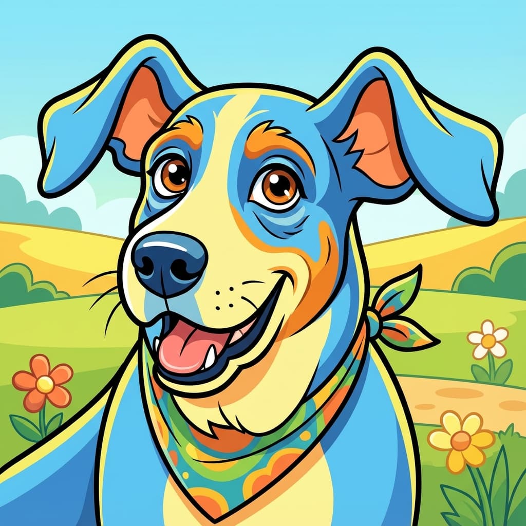 Basset Hound in Cartoon style