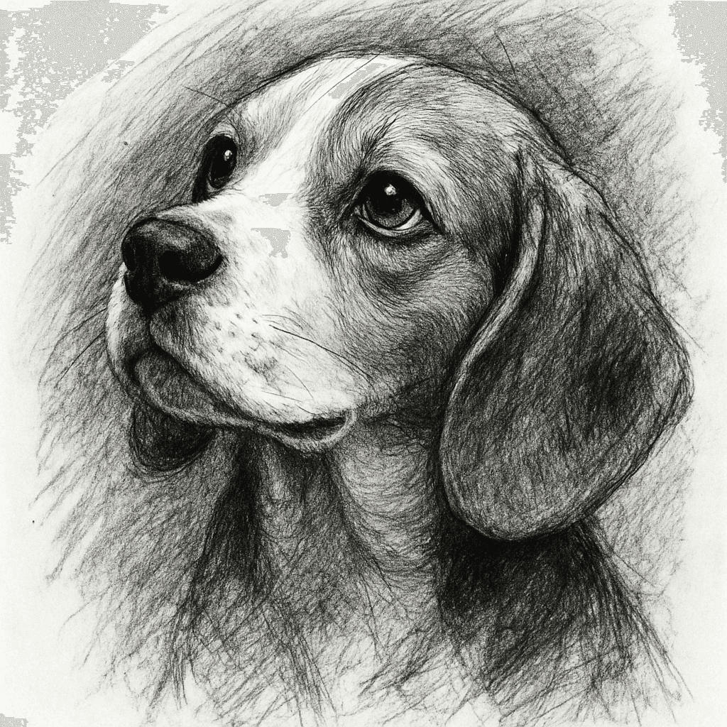 Beagle in Charcoal style