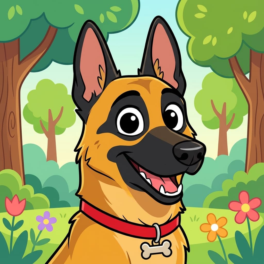 Belgian Malinois in Cartoon style
