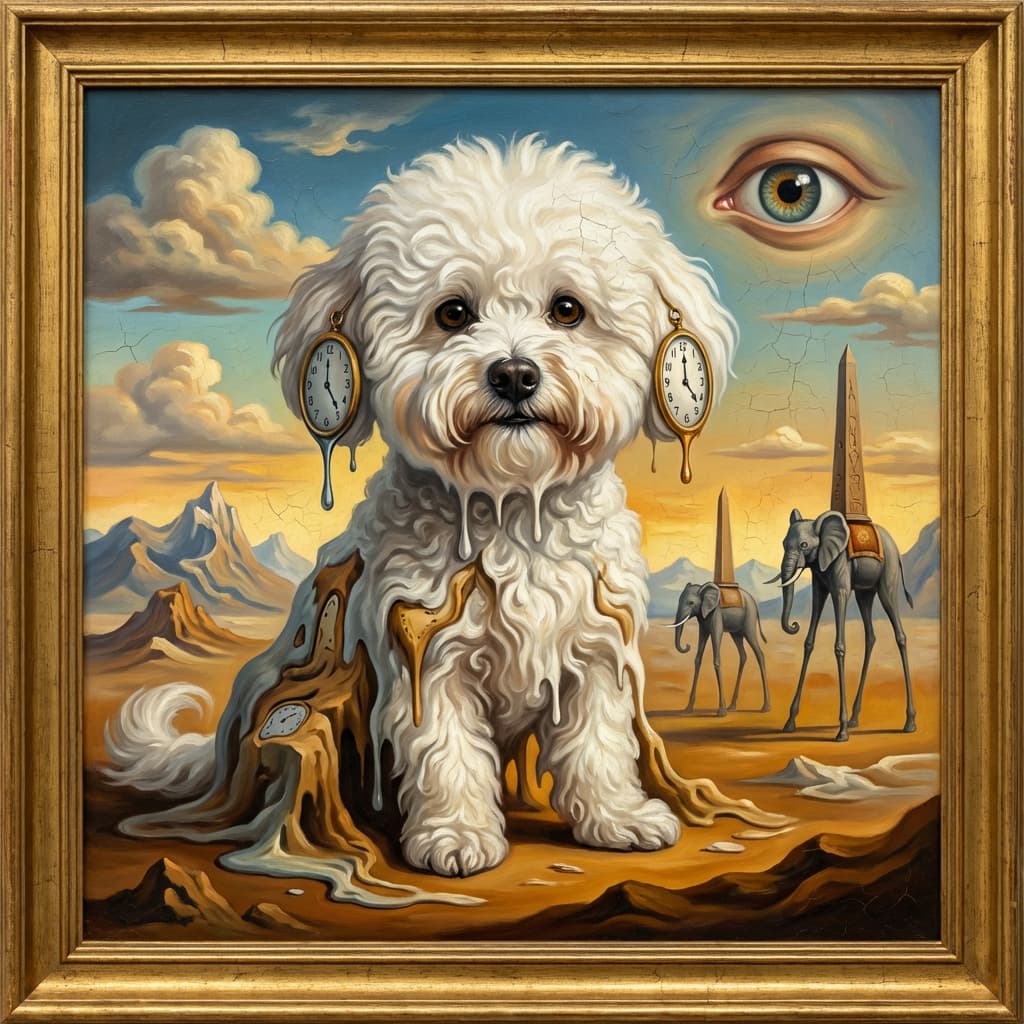 Bichon Frise in Dali style