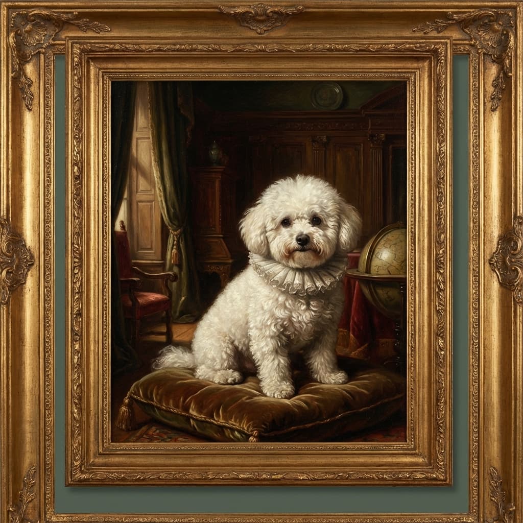Bichon Frise in Renaissance style