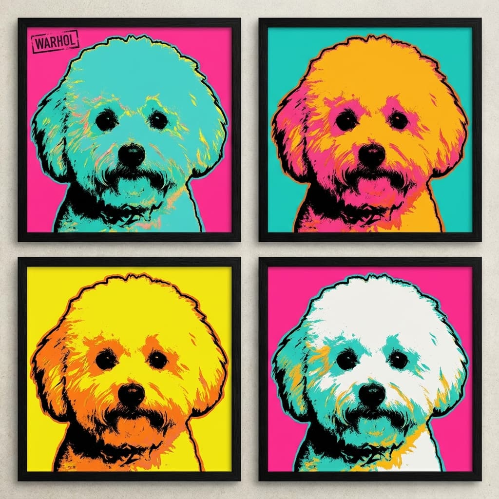 Bichon Frise in Warhol style