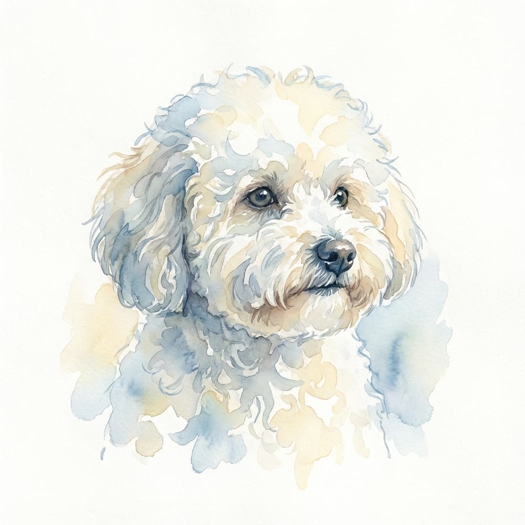 Bichon Frise in Watercolor style