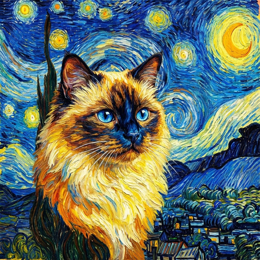 Birman in Van Gogh style