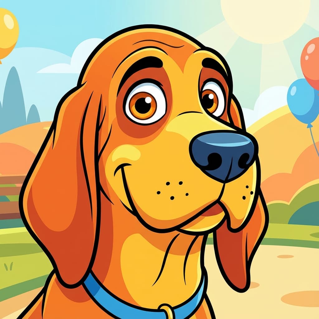 Bloodhound in Cartoon style