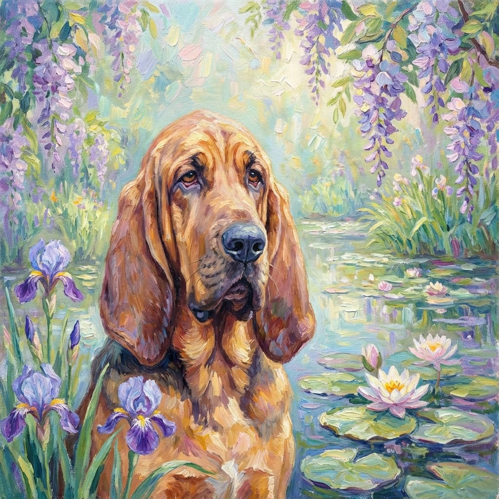 Bloodhound in Monet style
