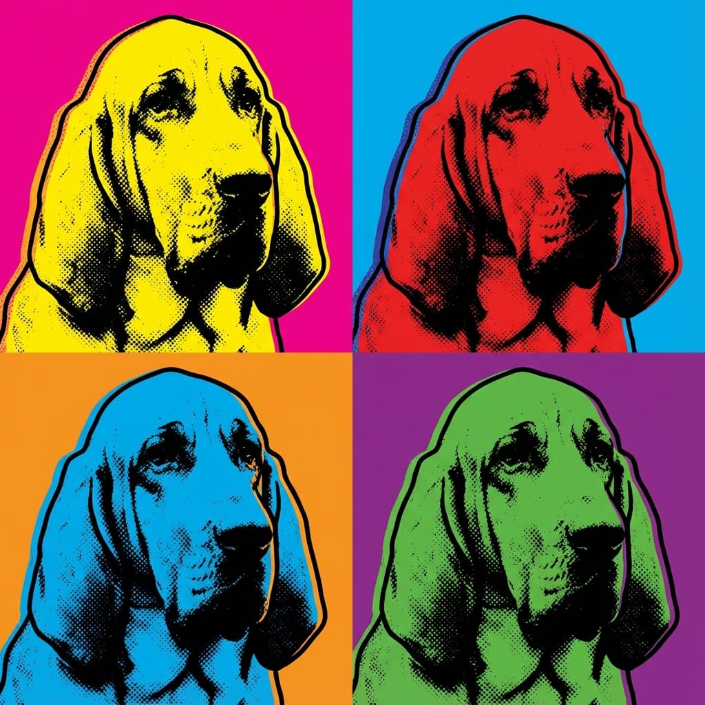 Bloodhound in Warhol style