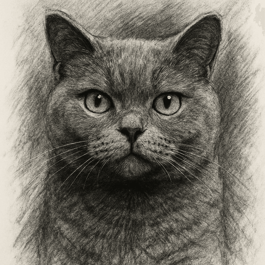 British Shorthair in Charcoal style