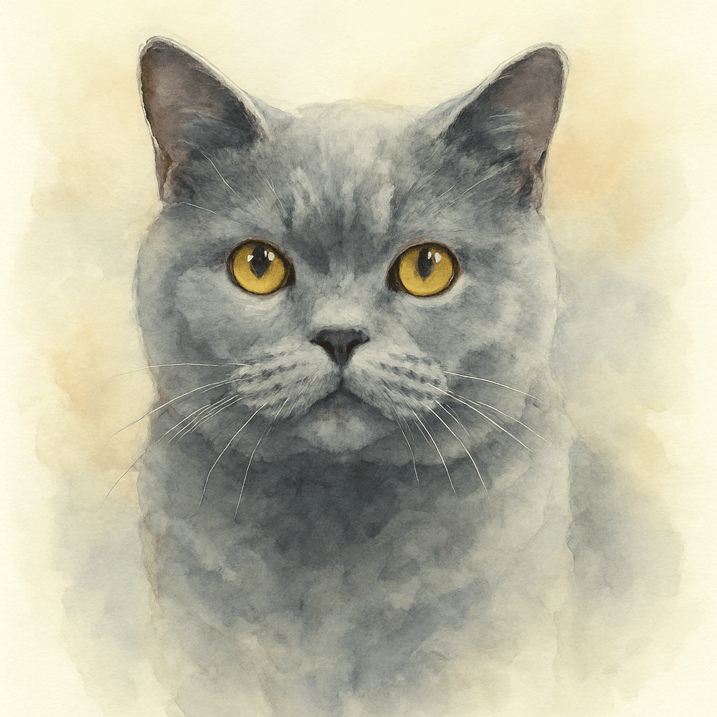 British Shorthair in Watercolor style