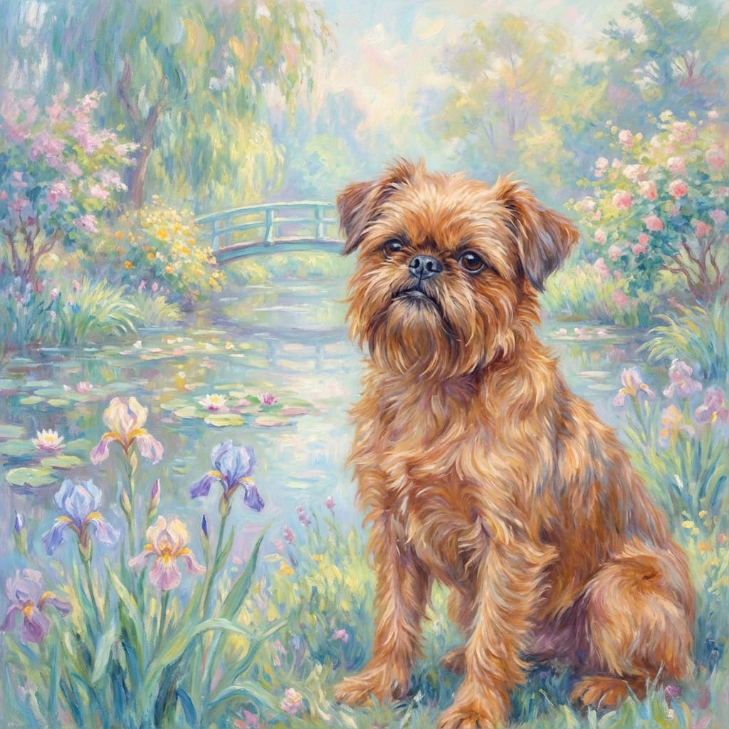 Brussels Griffon in Monet style