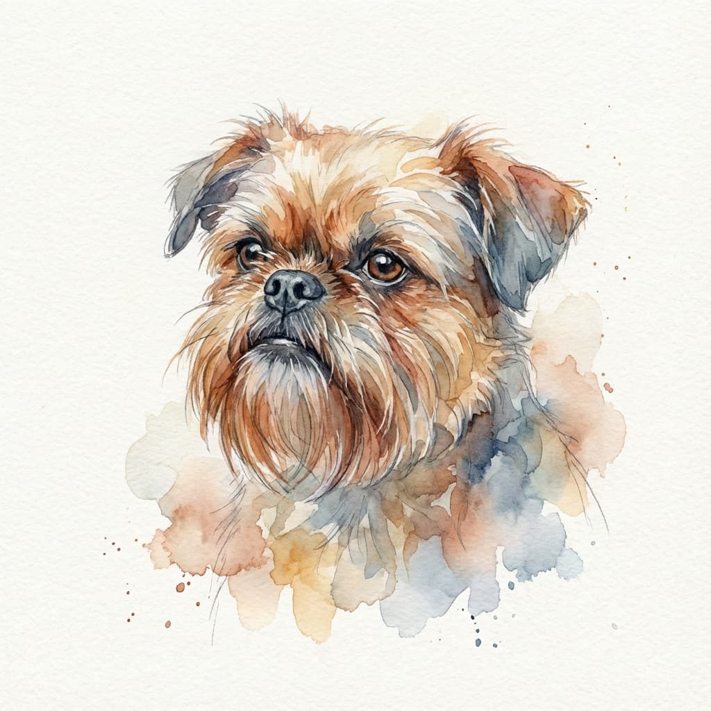 Brussels Griffon in Watercolor style
