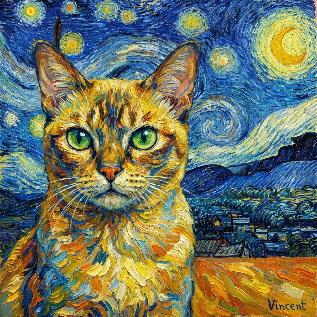 Burmese in Van Gogh style