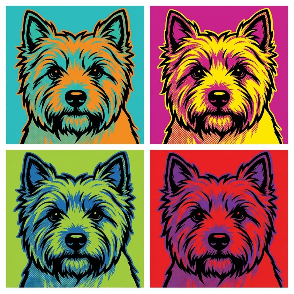 Cairn Terrier in Warhol style