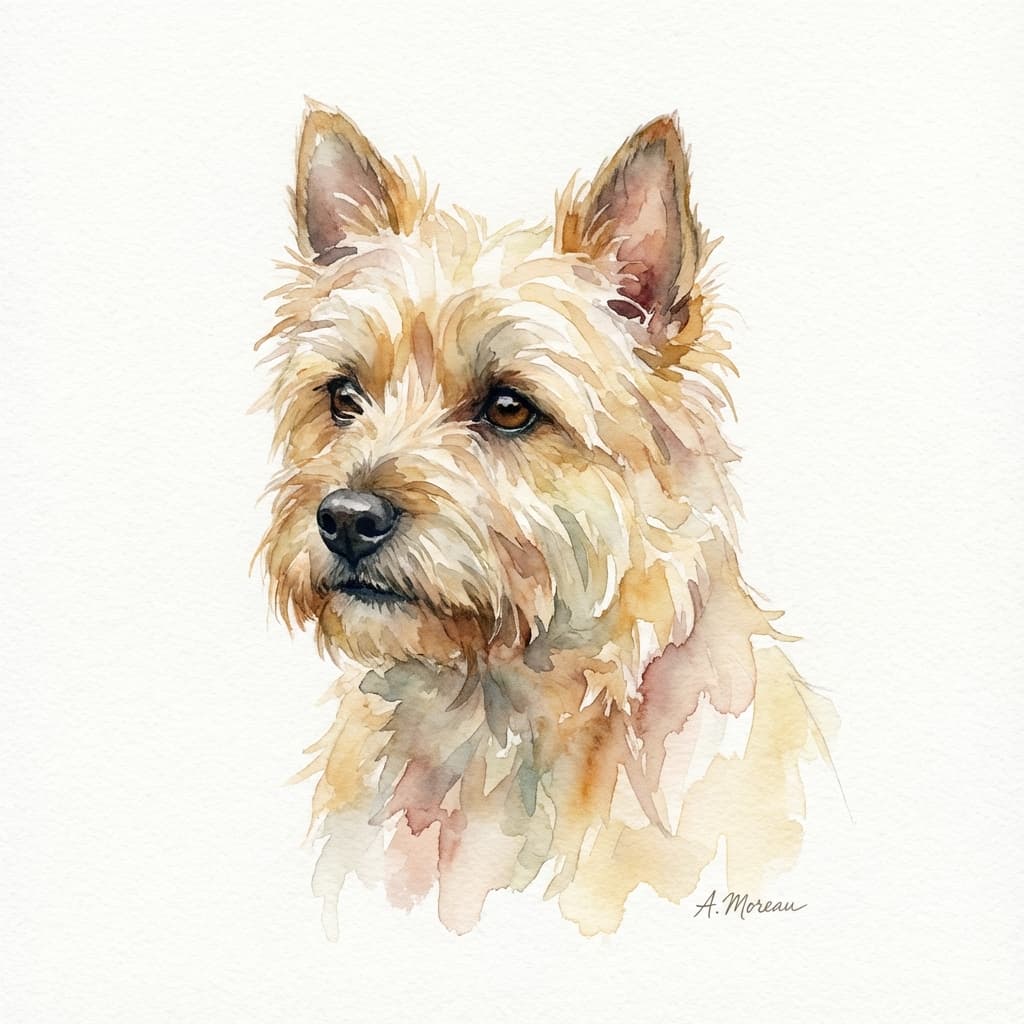 Cairn Terrier in Watercolor style