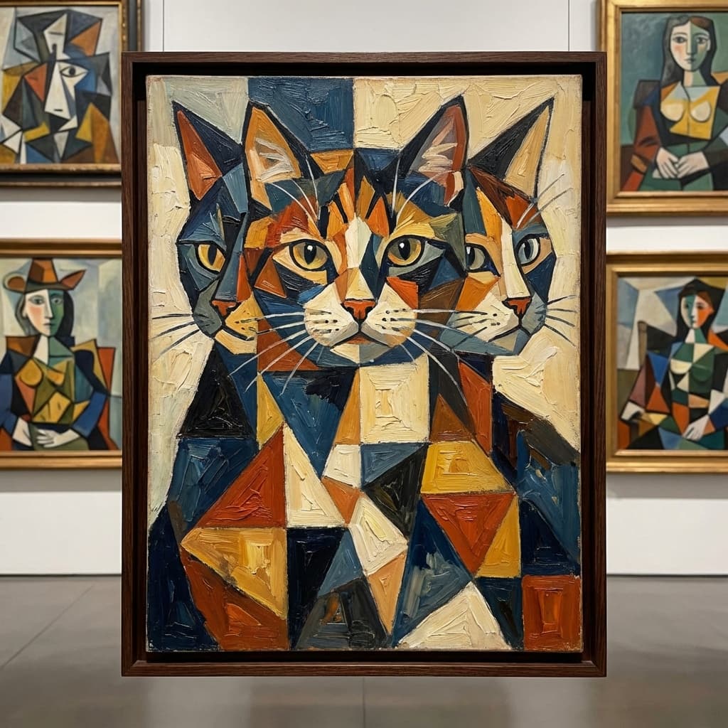 Calico Cat in Picasso style