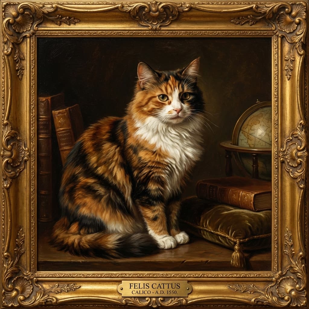 Calico Cat in Renaissance style
