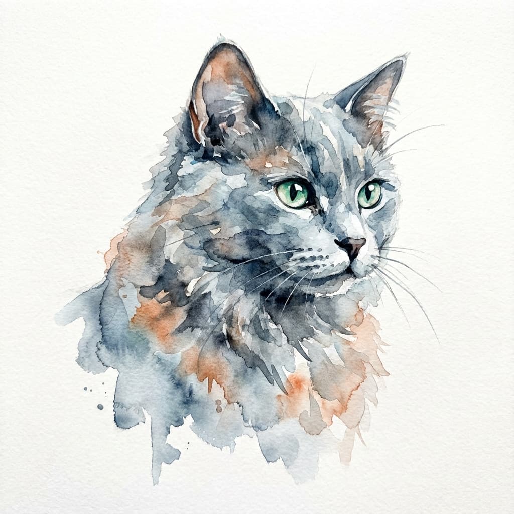 Chartreux in Watercolor style