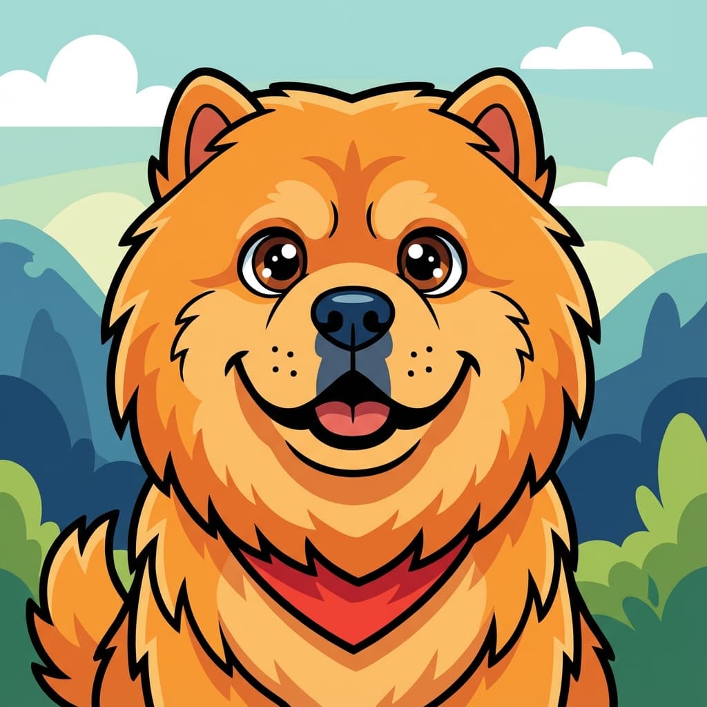 Chow Chow in Cartoon style