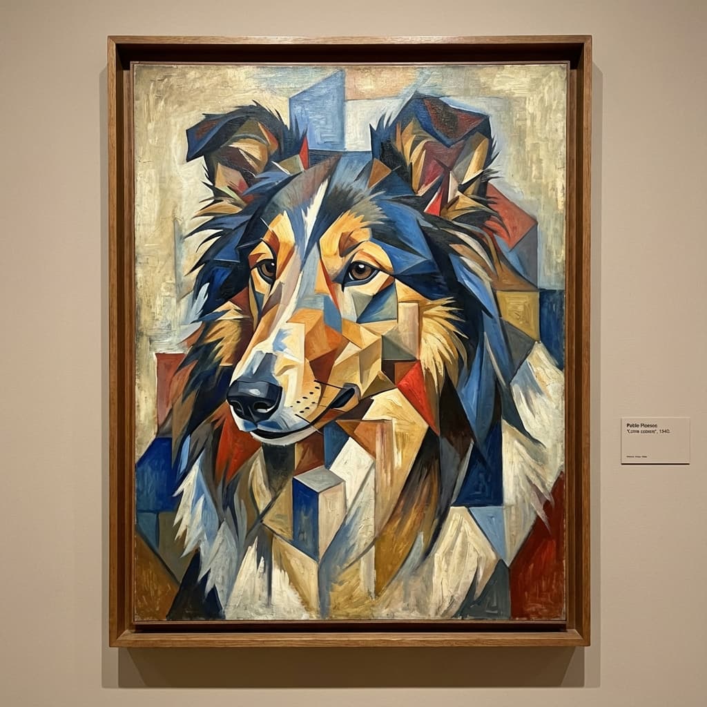 Collie in Picasso style