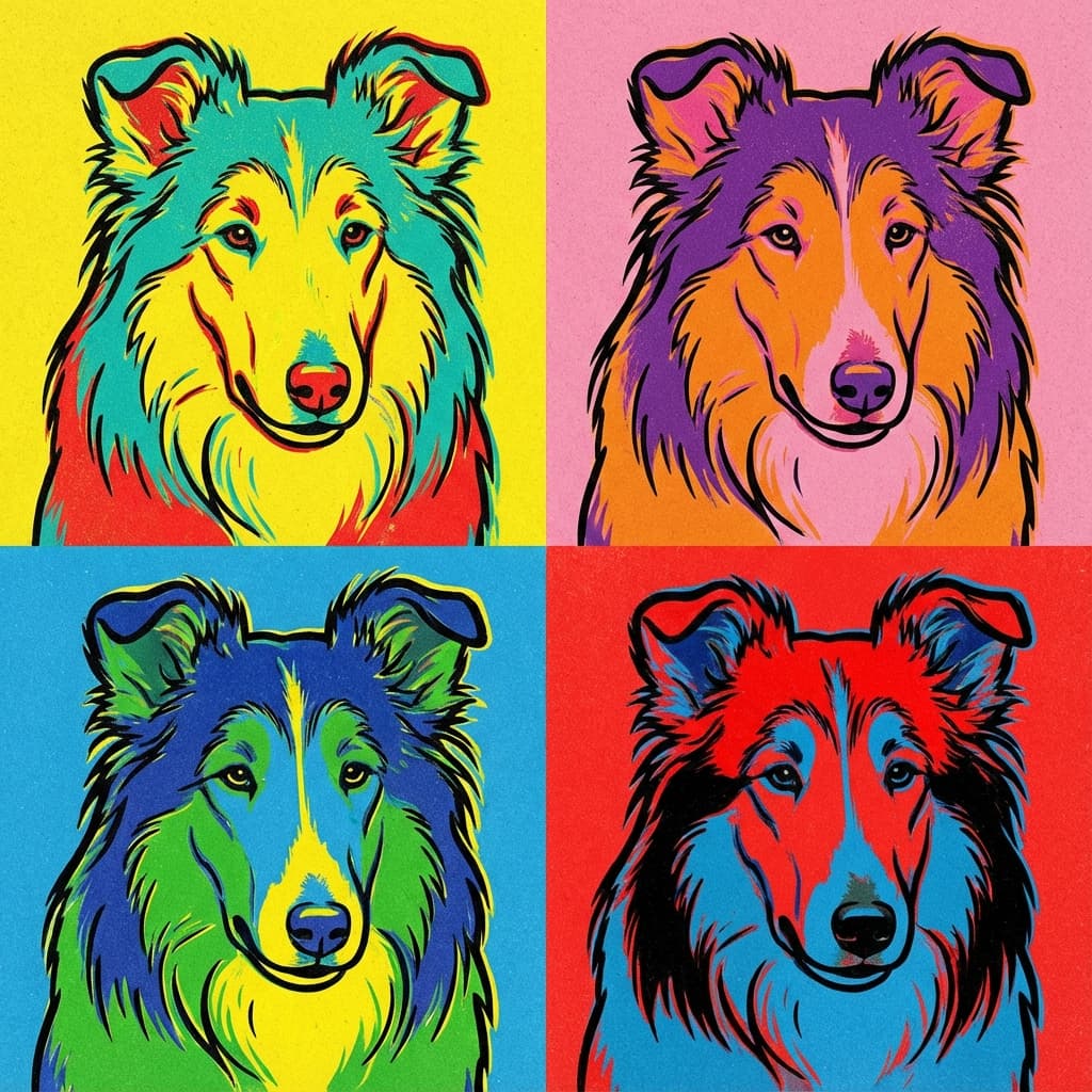 Collie in Warhol style