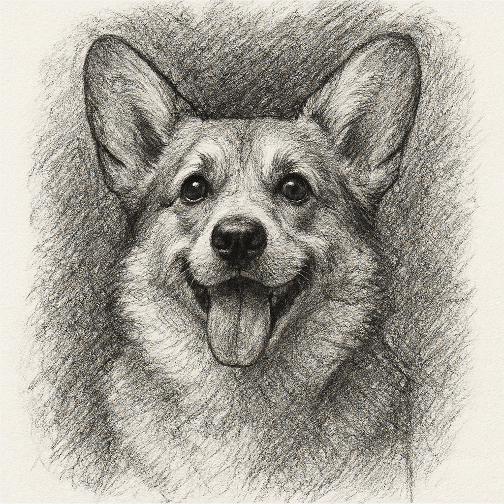 Corgi in Charcoal style