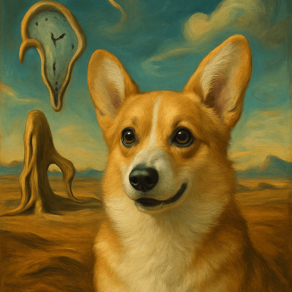 Corgi in Dali style