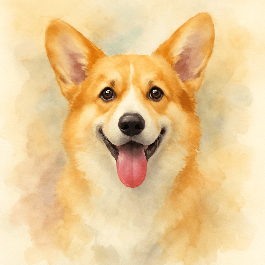 Corgi in Watercolor style