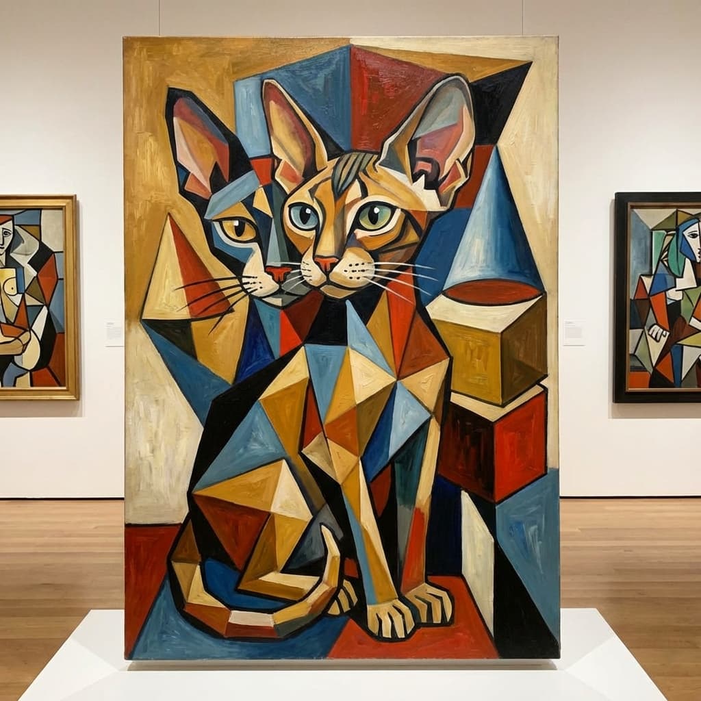 Cornish Rex in Picasso style