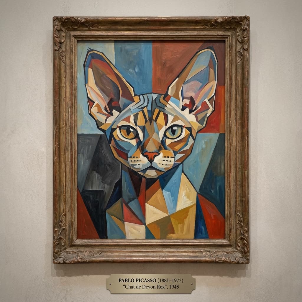 Devon Rex in Picasso style
