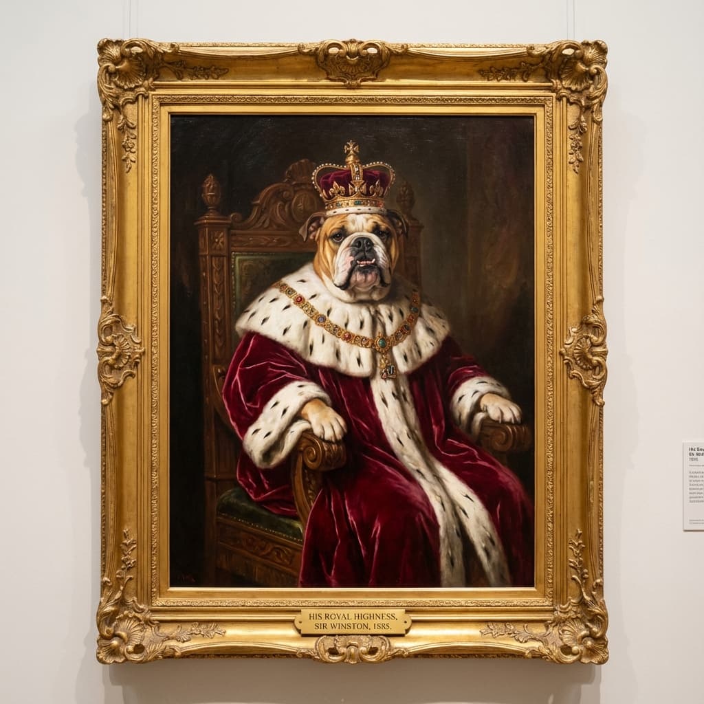 English Bulldog in Royal style
