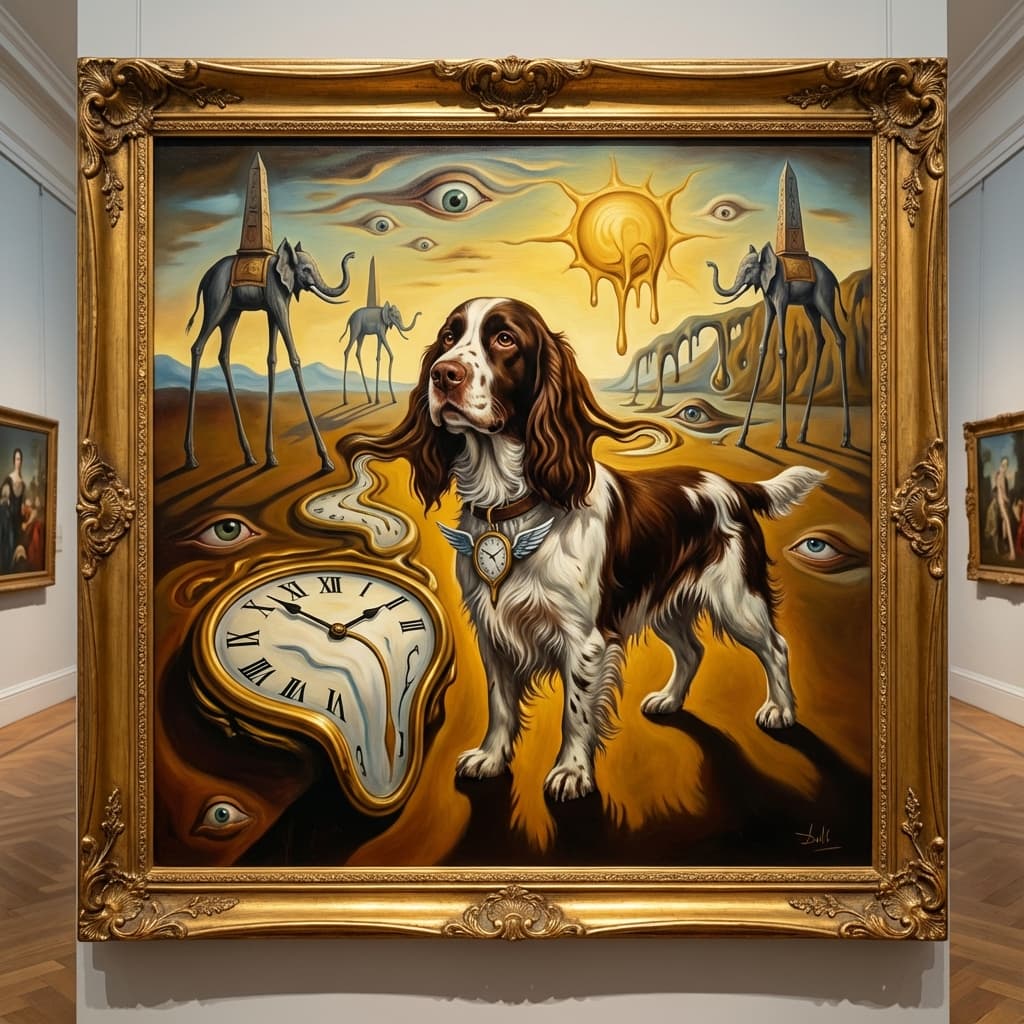 English Springer Spaniel in Dali style