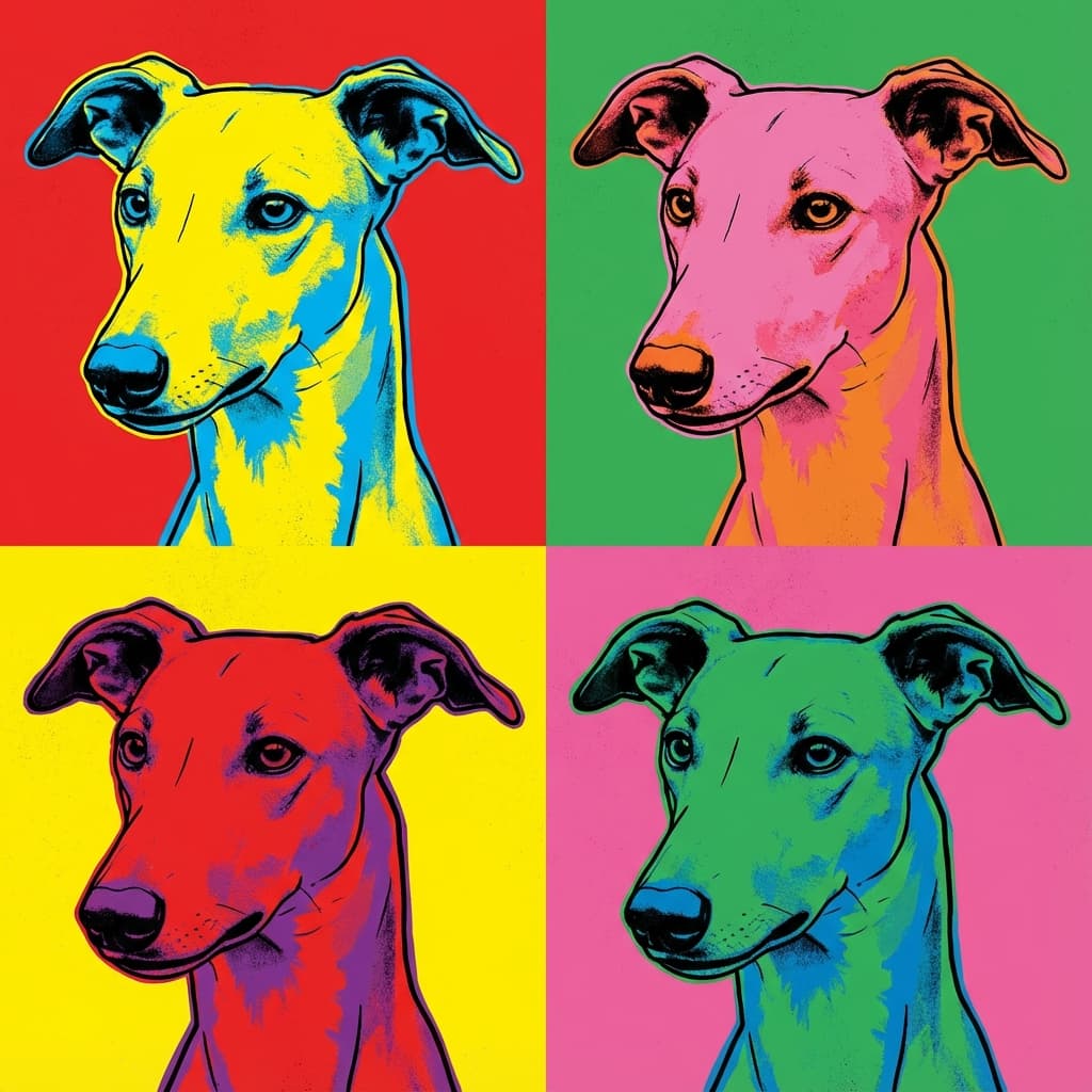 Greyhound in Warhol style